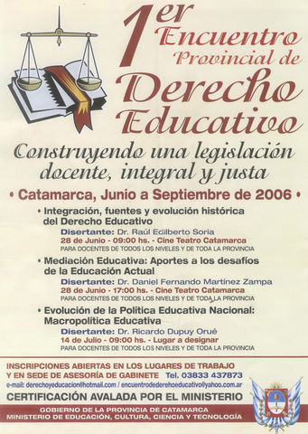 El Primer evento de la Argentina en Derecho Educativo se realizó en Catamarca.